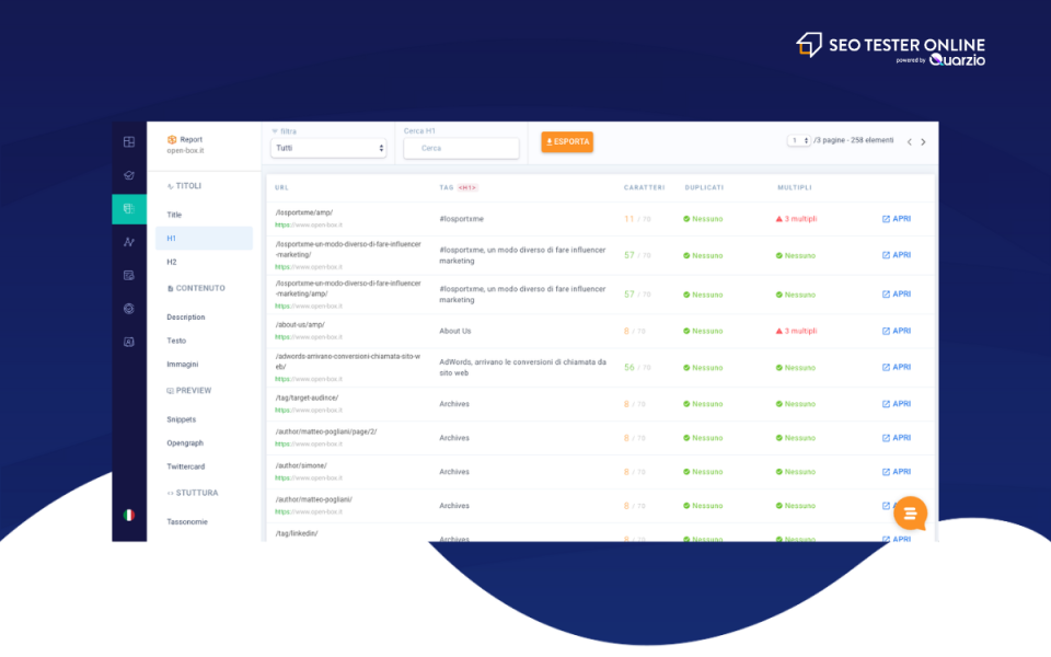 screenshot of SEO Tester Online